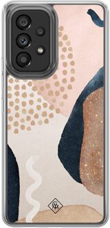 Casimoda Samsung Galaxy A52 hybride hoesje - Abstract dots Bruin/beige