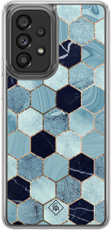 Casimoda Samsung Galaxy A52 hybride hoesje - Blue cubes Blauw