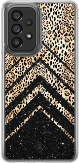 Casimoda Samsung Galaxy A52 hybride hoesje - Chevron luipaard Bruin/beige