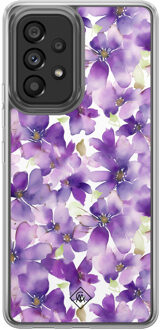 Casimoda Samsung Galaxy A52 hybride hoesje - Floral violet Paars