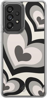 Casimoda Samsung Galaxy A52 hybride hoesje - Hart swirl zwart