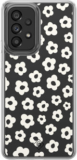Casimoda Samsung Galaxy A52 hybride hoesje - Retro bloempjes Zwart