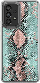 Casimoda Samsung Galaxy A52 hybride hoesje - Snake pastel Groen