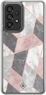 Casimoda Samsung Galaxy A52 hybride hoesje - Stone grid Paars