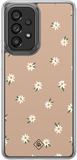 Casimoda Samsung Galaxy A52 hybride hoesje - Sweet daisies Bruin/beige