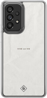 Casimoda Samsung Galaxy A52 hybride hoesje - Vive la vie Grijs/zilverkleurig