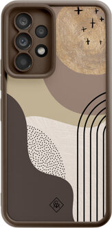 Casimoda Samsung Galaxy A52(s) bruine case - Abstract almond shapes Bruin/beige