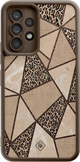 Casimoda Samsung Galaxy A52(s) bruine case - Leopard abstract Bruin/beige