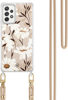 Casimoda Samsung Galaxy A52(s) hoesje met beige koord - In bloom Bruin/beige