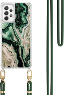 Casimoda Samsung Galaxy A52(s) hoesje met groen koord - Green waves