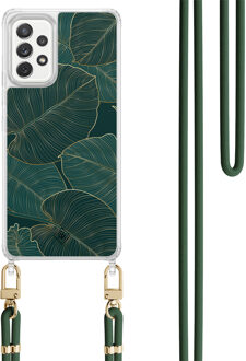 Casimoda Samsung Galaxy A52(s) hoesje met groen koord - Monstera leaves