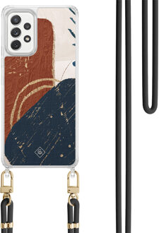 Casimoda Samsung Galaxy A52(s) hoesje met zwart koord - Abstract terracotta Multi