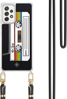 Casimoda Samsung Galaxy A52(s) hoesje met zwart koord - Cassette mixtape