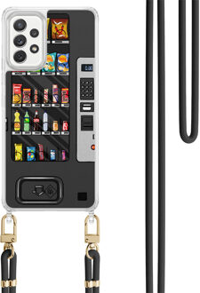 Casimoda Samsung Galaxy A52(s) hoesje met zwart koord - Snoepautomaat Zwart, Multi