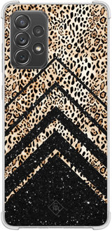 Casimoda Samsung Galaxy A52(s) shockproof hoesje - Chevron luipaard Bruin/beige