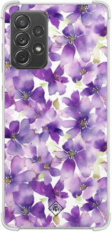 Casimoda Samsung Galaxy A52(s) shockproof hoesje - Floral violet Paars