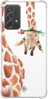 Casimoda Samsung Galaxy A52(s) shockproof hoesje - Giraffe Bruin/beige