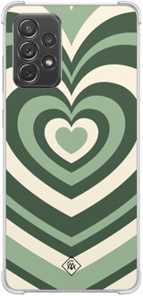 Casimoda Samsung Galaxy A52(s) shockproof hoesje - Groen hart swirl