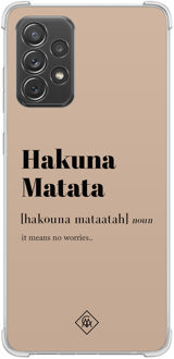 Casimoda Samsung Galaxy A52(s) shockproof hoesje - Hakuna matata Bruin/beige