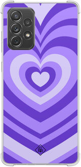 Casimoda Samsung Galaxy A52(s) shockproof hoesje - Hart swirl paars