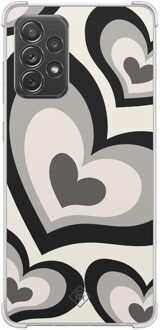 Casimoda Samsung Galaxy A52(s) shockproof hoesje - Hart swirl zwart