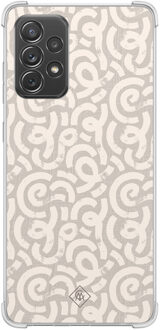 Casimoda Samsung Galaxy A52(s) shockproof hoesje - Ivory abstraction Bruin/beige