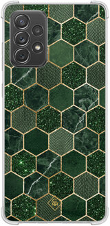 Casimoda Samsung Galaxy A52(s) shockproof hoesje - Kubus groen