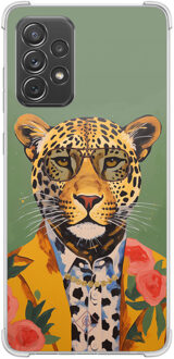 Casimoda Samsung Galaxy A52(s) shockproof hoesje - Luipaard hipster Groen
