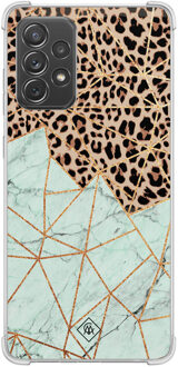 Casimoda Samsung Galaxy A52(s) shockproof hoesje - Luipaard marmer mint