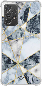 Casimoda Samsung Galaxy A52(s) shockproof hoesje - Marmer blauw