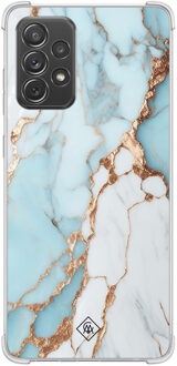 Casimoda Samsung Galaxy A52(s) shockproof hoesje - Marmer lichtblauw