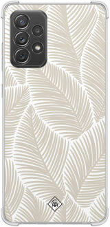 Casimoda Samsung Galaxy A52(s) shockproof hoesje - Palmy leaves beige Bruin/beige