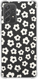 Casimoda Samsung Galaxy A52(s) shockproof hoesje - Retro bloempjes Zwart
