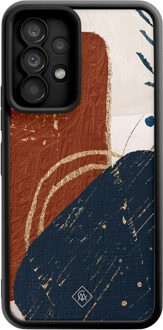Casimoda Samsung Galaxy A52(s) zwarte case - Abstract terracotta Multi