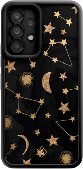 Casimoda Samsung Galaxy A52(s) zwarte case - Constellations Zwart, Goudkleurig