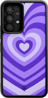 Casimoda Samsung Galaxy A52(s) zwarte case - Hart swirl paars