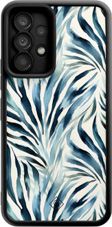 Casimoda Samsung Galaxy A52(s) zwarte case - Japandi waves Blauw
