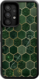 Casimoda Samsung Galaxy A52(s) zwarte case - Kubus groen