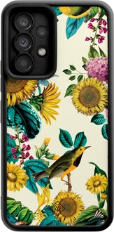 Casimoda Samsung Galaxy A52(s) zwarte case - Sunflowers Groen