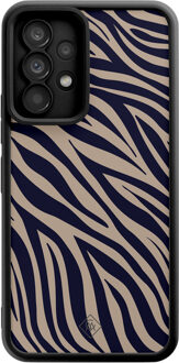 Casimoda Samsung Galaxy A52(s) zwarte case - Wavy twist Blauw