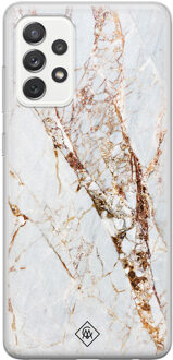 Casimoda Samsung Galaxy A52 siliconen hoesje - Marmer goud Goudkleurig