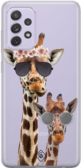 Casimoda Samsung Galaxy A52 transparant hoesje - Giraffe Bruin/beige