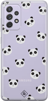 Casimoda Samsung Galaxy A52 transparant hoesje - Panda Zwart