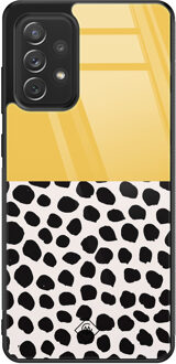 Casimoda Samsung Galaxy A52s glazen hardcase - Abstract geel