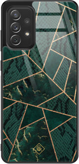 Casimoda Samsung Galaxy A52s glazen hardcase - Abstract groen
