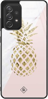 Casimoda Samsung Galaxy A52s glazen hardcase - Ananas Roze