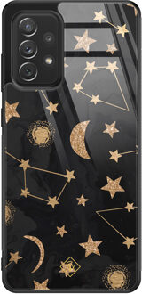 Casimoda Samsung Galaxy A52s glazen hardcase - Counting the stars Goudkleurig