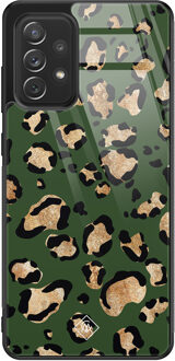 Casimoda Samsung Galaxy A52s glazen hardcase - Luipaard groen