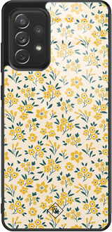 Casimoda Samsung Galaxy A52s glazen hardcase - Yellow garden Geel
