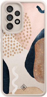 Casimoda Samsung Galaxy A53 beige case - Abstract dots Bruin/beige